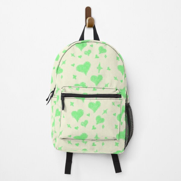 Item preview, Heart patterns green on white beige designed and sold by Chaoticzarts.