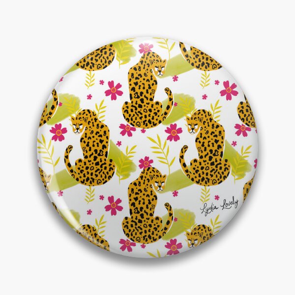 Artikelvorschau, Jaguar looking back pattern teal- white background entworfen und verkauft von Studio Lydia  Lovely.