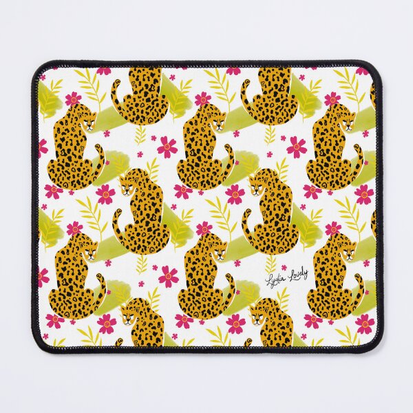 Item preview, Jaguar looking back pattern teal- white background designed and sold by Studio Lydia Lovely.