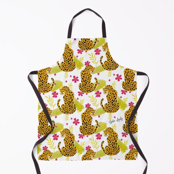 Artikelvorschau, Jaguar looking back pattern teal- white background entworfen und verkauft von Studio Lydia  Lovely.