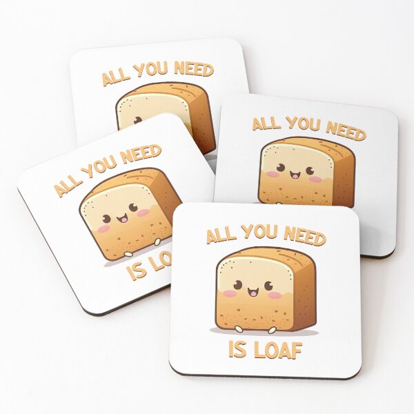Item preview, All You Need Is Loaf - Cute Kawaii Happy Loaf Of Bread designed and sold by JustSimpleUK.