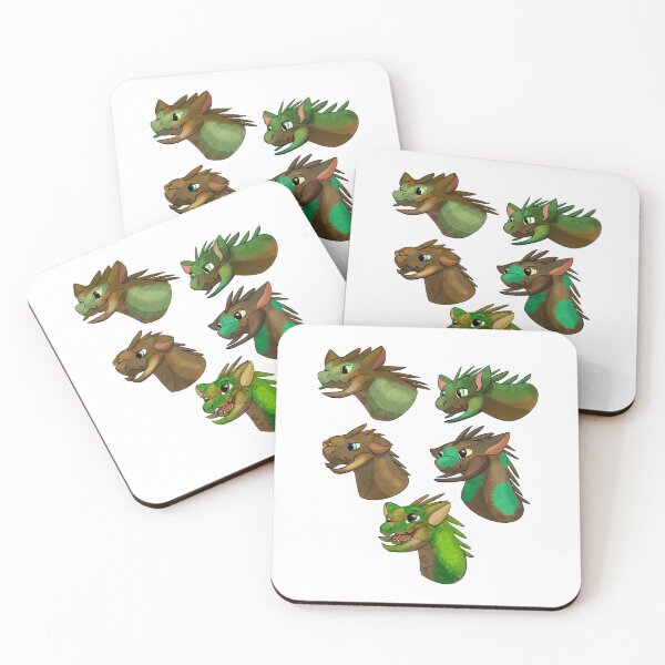 Item preview, Tusked reptile headshots designed and sold by LupineTraveler.