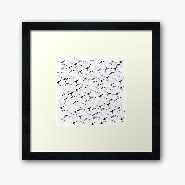 White Egret Migration Framed Art Print
