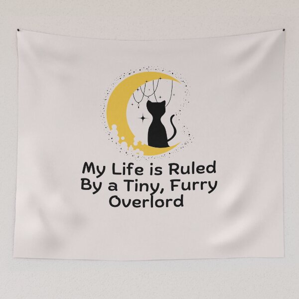 Item preview, Cat in the Moon My Life Is Ruled By a Tiny Furry Overlord  designed and sold by Cheeeeky.