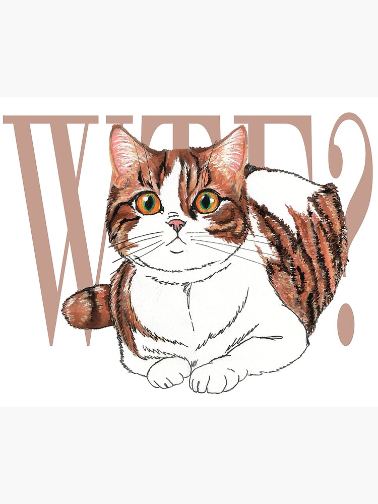 Disover WTF Gouache Kitty Cat Premium Matte Vertical Poster