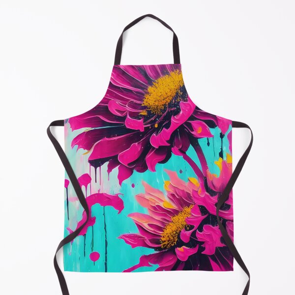 Item preview, Pintura acrílica moderna de dalias rosas, designed and sold by patterncrow.