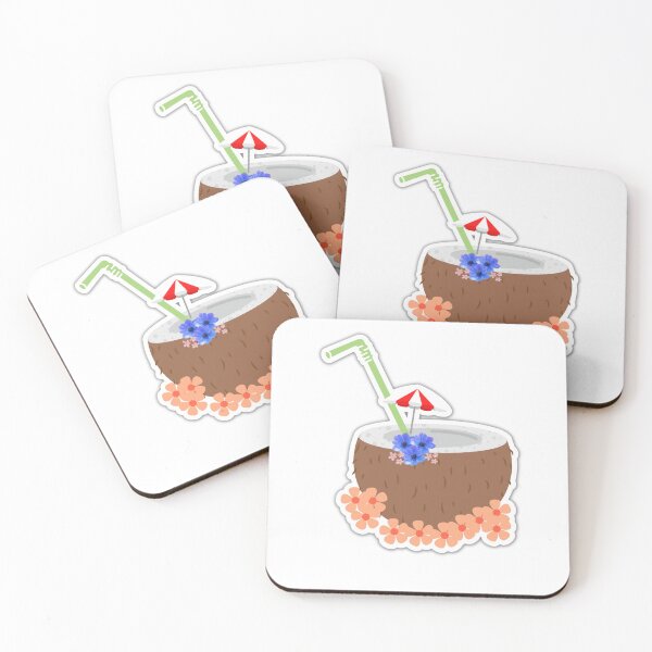 Item preview, Coconut with straw on the beach sticker  designed and sold by BrightestArt.
