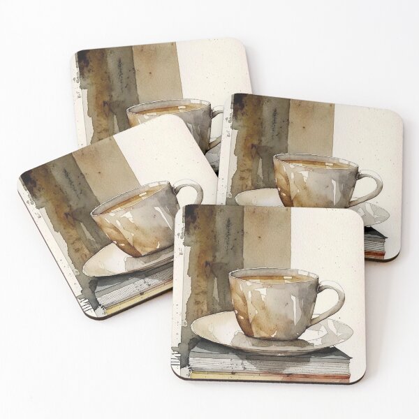 Item preview, Minimalist watercolor of a cup of coffee 3 designed and sold by artefacta.