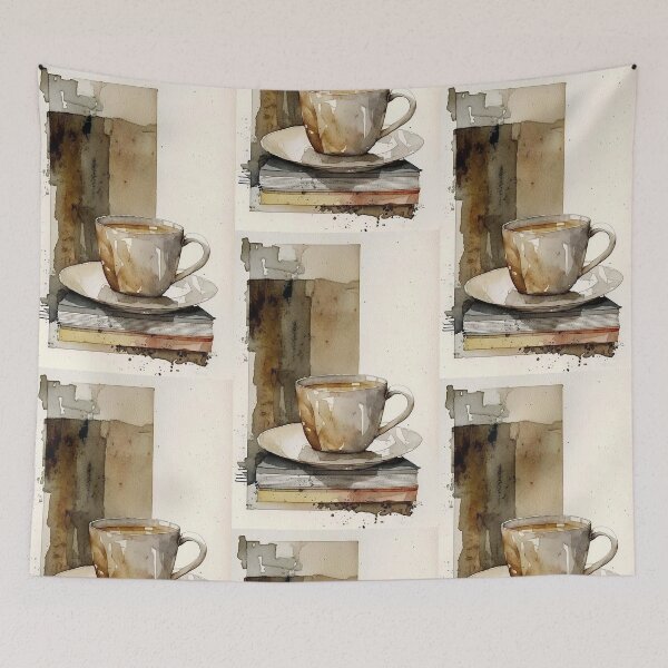 Item preview, Minimalist watercolor of a cup of coffee 3 designed and sold by artefacta.