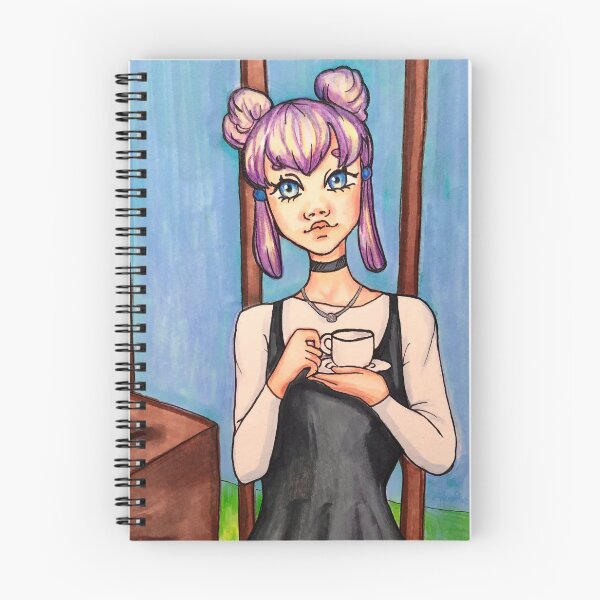 Item preview, Girl drinking coffee designed and sold by AkakoAi.