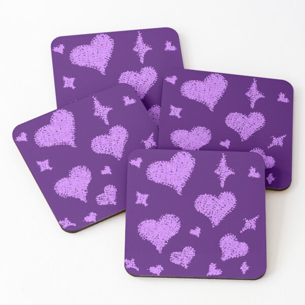 Item preview, Heart patterns purple on royal purple designed and sold by Chaoticzarts.