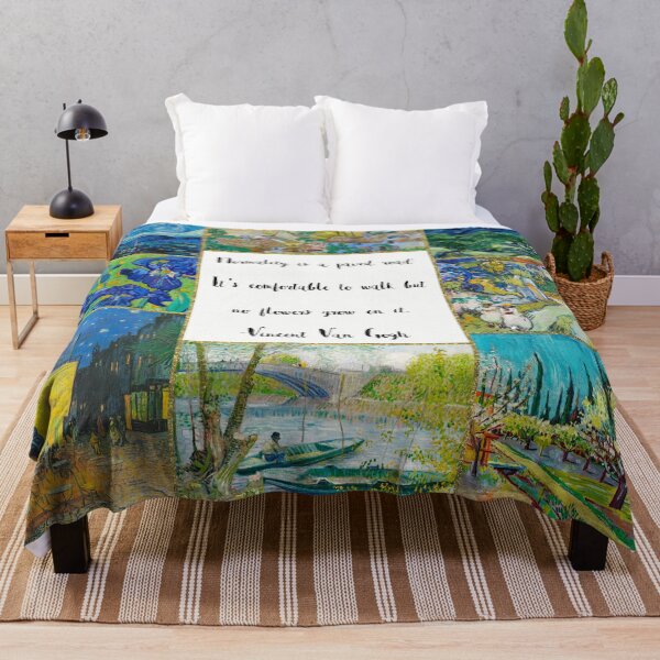 Item preview, Van Gogh painting collage, quote - normality is a paved road: it’s comfortable to walk but no flowers grow on it designed and sold by Inktown.