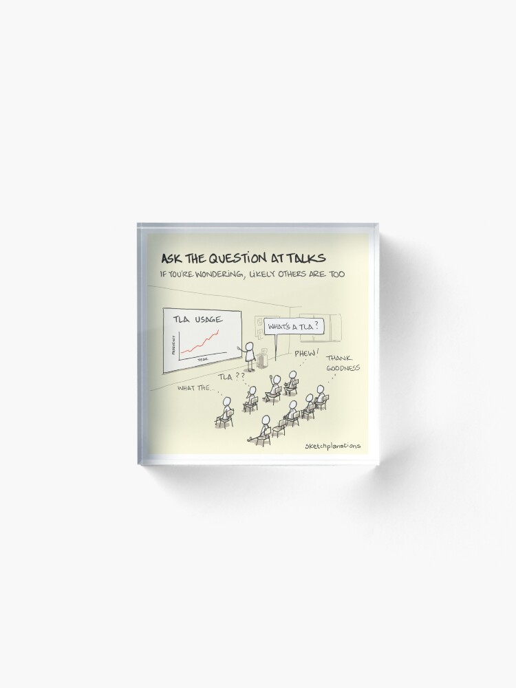 Thumbnail 2 of 5, Acrylic Block, Ask the question at talks designed and sold by sketchplanator.