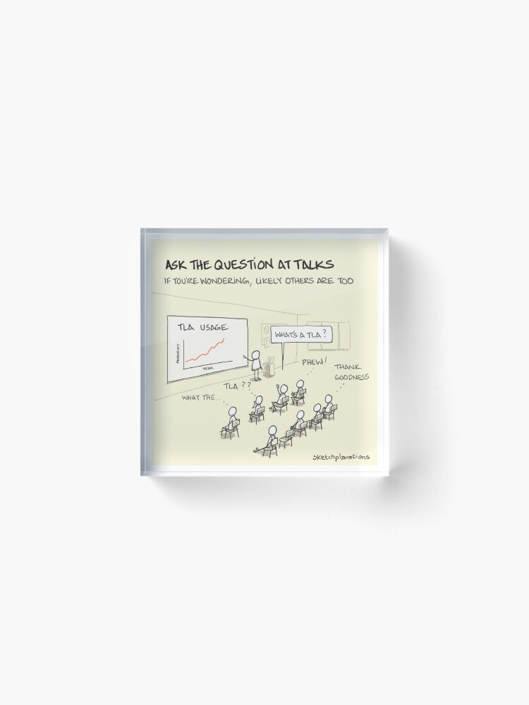 Thumbnail 2 of 5, Acrylic Block, Ask the question at talks designed and sold by sketchplanator.