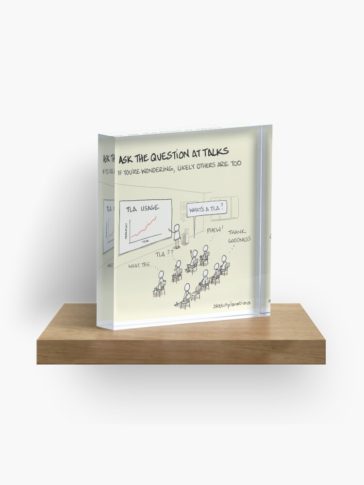 Thumbnail 1 of 5, Acrylic Block, Ask the question at talks designed and sold by sketchplanator.