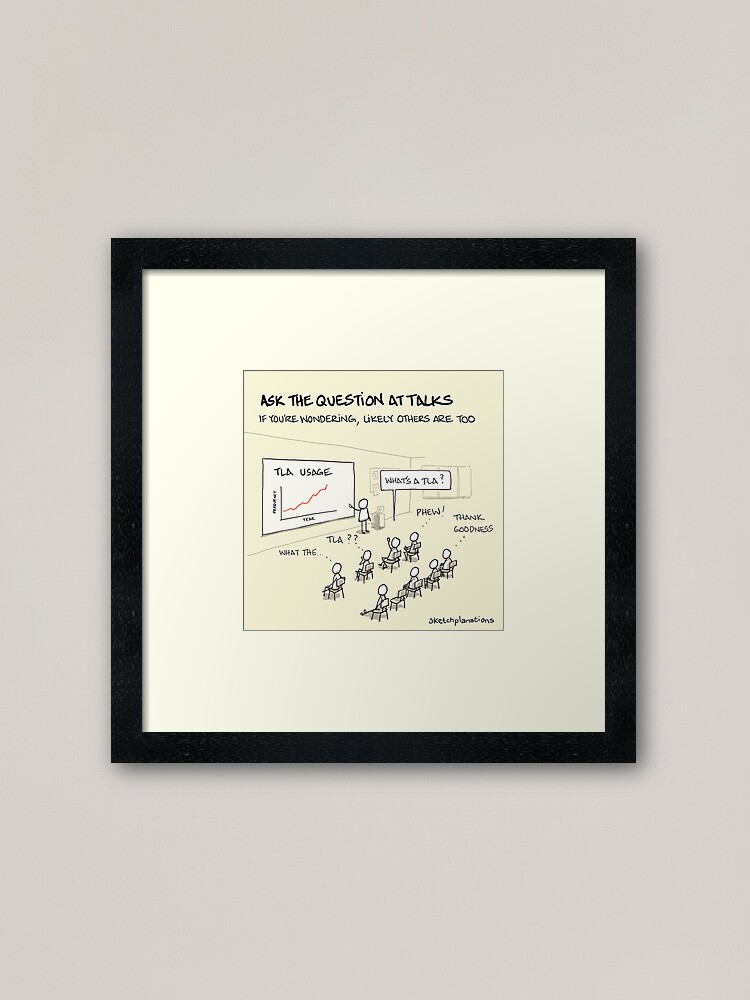 Thumbnail 1 of 7, Framed Art Print, Ask the question at talks designed and sold by sketchplanator.