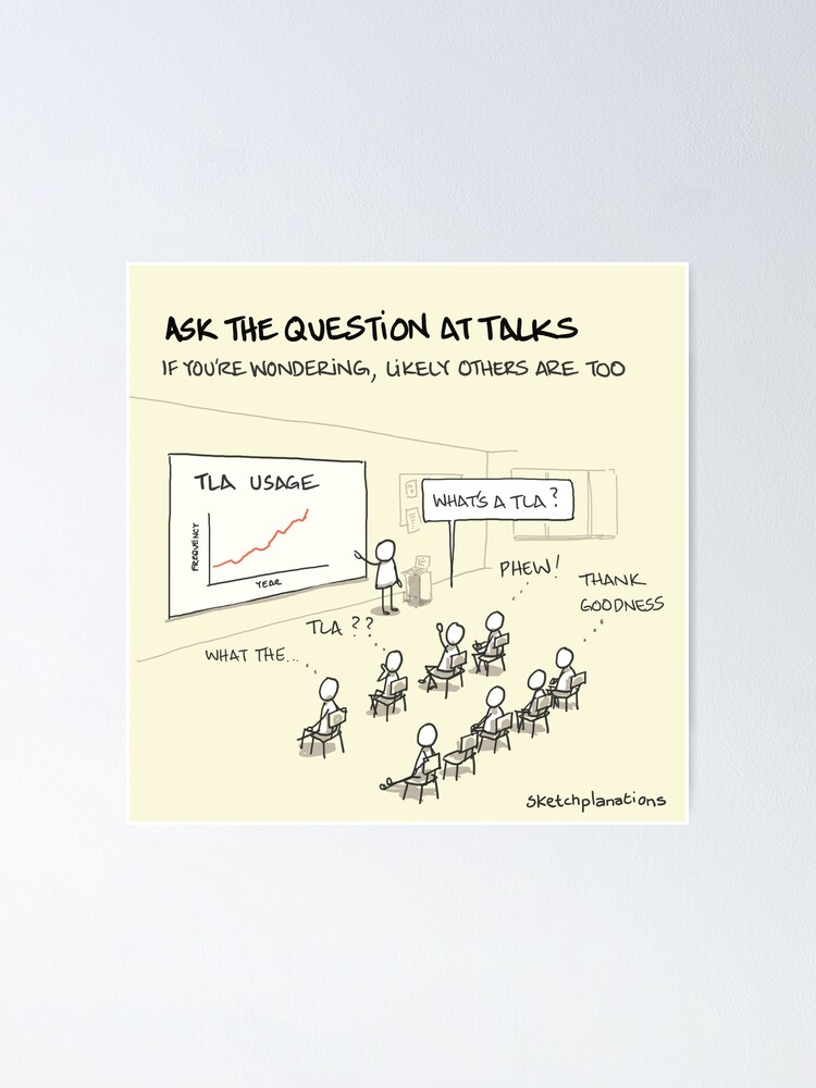 Thumbnail 1 of 3, Poster, Ask the question at talks designed and sold by sketchplanator.