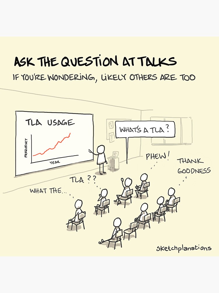 Thumbnail 4 of 4, Sticker, Ask the question at talks designed and sold by sketchplanator.
