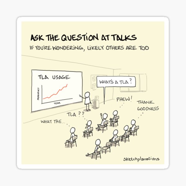 Item preview, Ask the question at talks designed and sold by Sketchplanations.