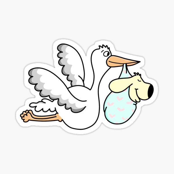 Stork delivering baby Sticker