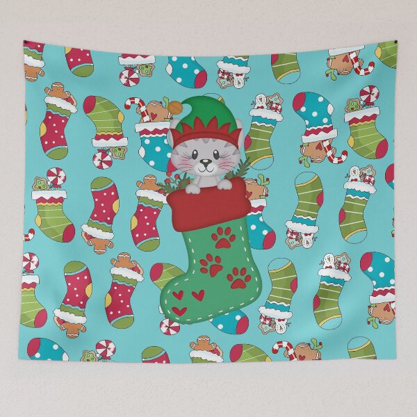 Item preview, Christmas Stocking Kitty Cat Kitten designed and sold by purplesensation.