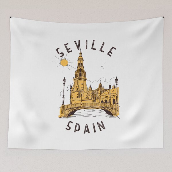 Item preview, Seville Spain Plaza de España Distressed Circle designed and sold by KrisSidDesigns.