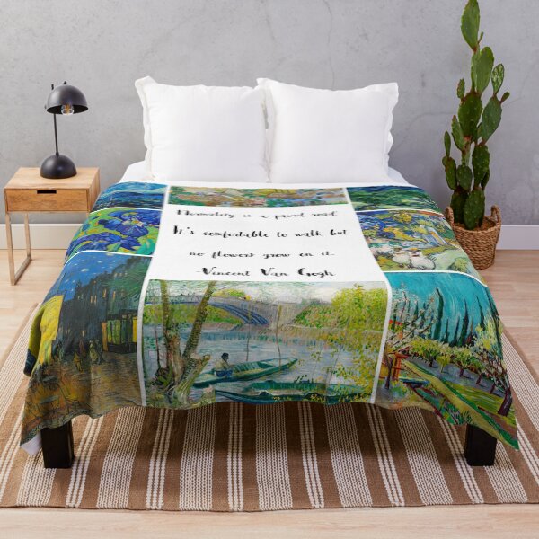 Item preview, Van Gogh painting collage, quote - normality is a paved road: it’s comfortable to walk but no flowers grow on it designed and sold by Inktown.