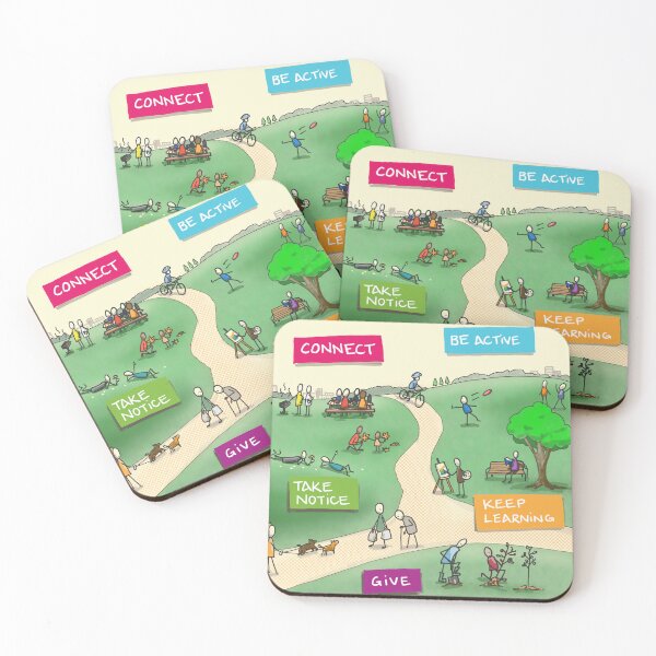 Item preview, 5 ways to wellbeing designed and sold by Sketchplanations.