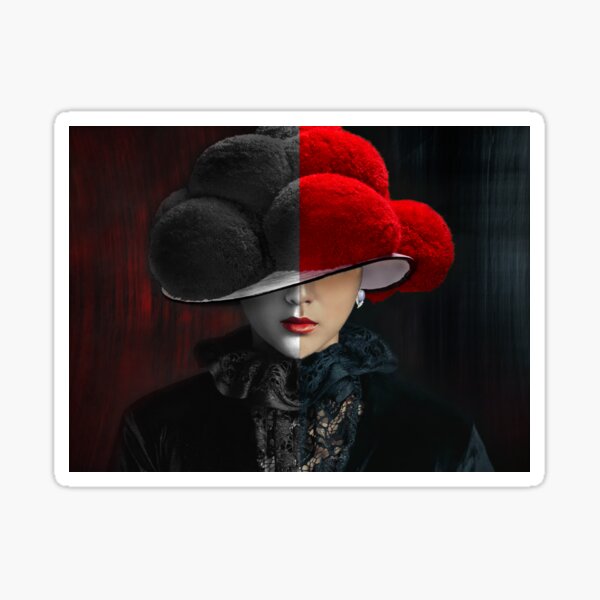 Schwarzwald Mystik Lady ART Rot-Schwarz Sticker