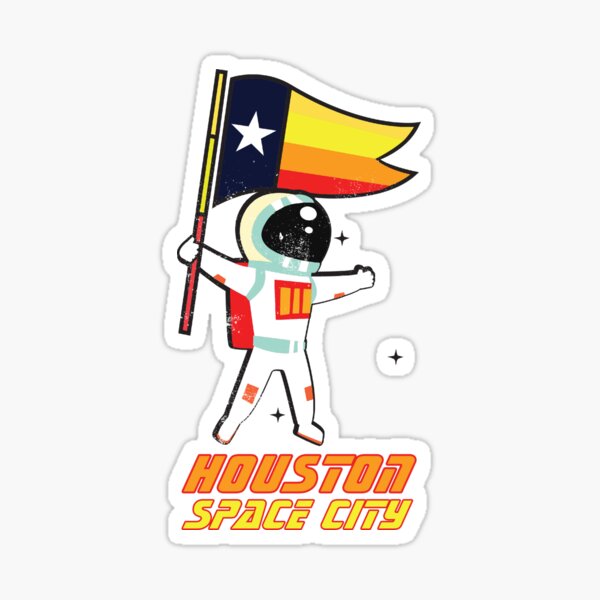 Houston Champ Texas Flag Astronaut Space City  Sticker for Sale by  Robbonard