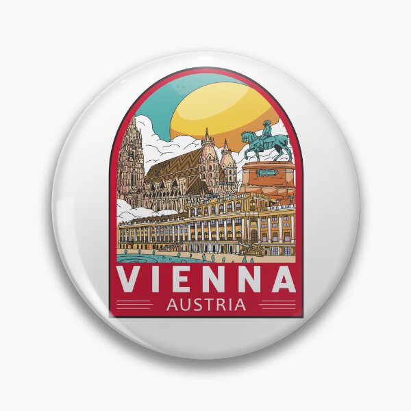 Item preview, Vienna Austria Travel Retro Emblem designed and sold by KrisSidDesigns.
