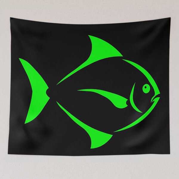 Item preview, green piranah fish designed and sold by andrew JOHNSEN.