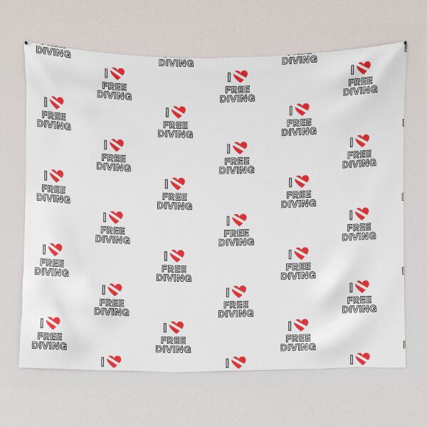 Item preview, I LOVE Free Diving - Flag designed and sold by Nostraw.