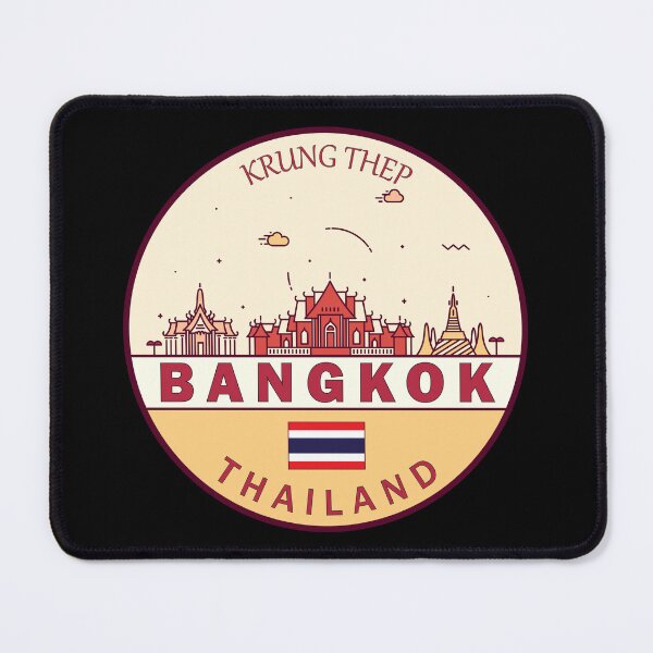 Item preview, Bangkok Thailand City Skyline Emblem designed and sold by KrisSidDesigns.