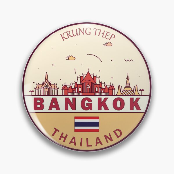Item preview, Bangkok Thailand City Skyline Emblem designed and sold by KrisSidDesigns.