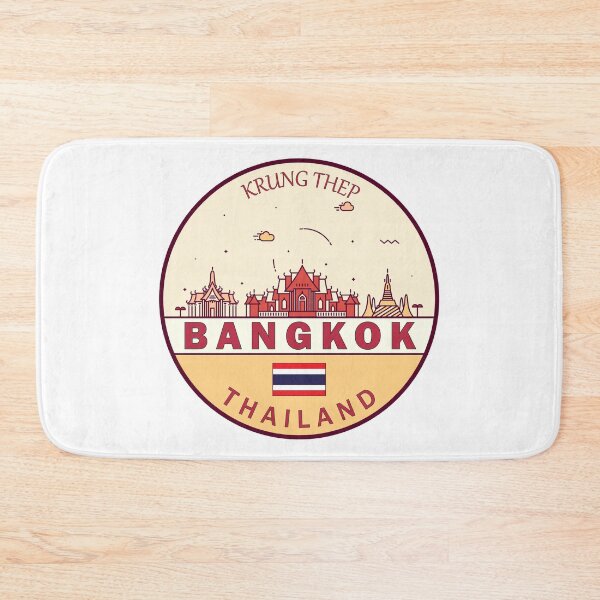 Item preview, Bangkok Thailand City Skyline Emblem designed and sold by KrisSidDesigns.