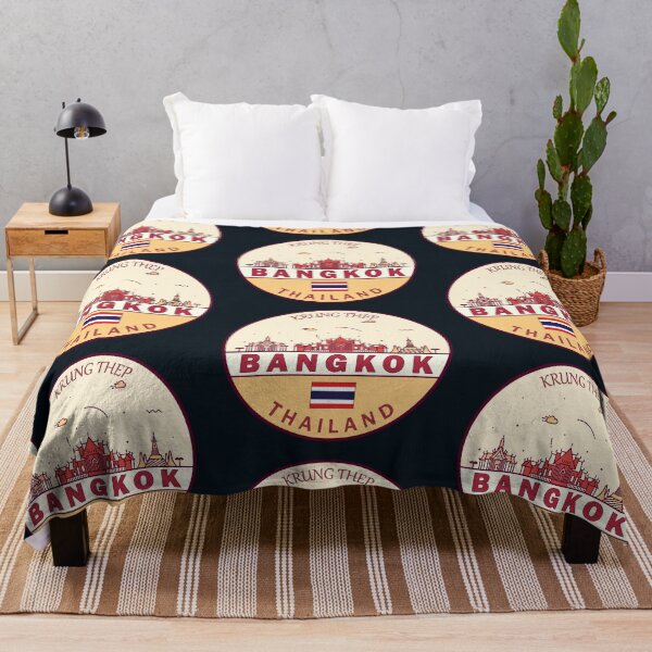 Item preview, Bangkok Thailand City Skyline Emblem designed and sold by KrisSidDesigns.