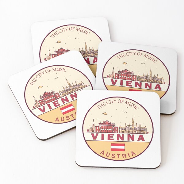 Item preview, Vienna Austria City Skyline Emblem designed and sold by KrisSidDesigns.