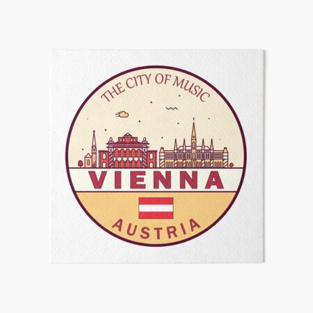 Item preview, Vienna Austria City Skyline Emblem designed and sold by KrisSidDesigns.