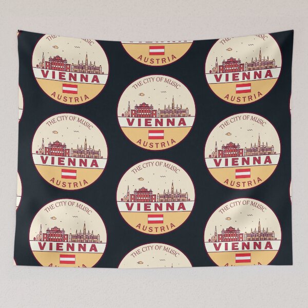 Item preview, Vienna Austria City Skyline Emblem designed and sold by KrisSidDesigns.