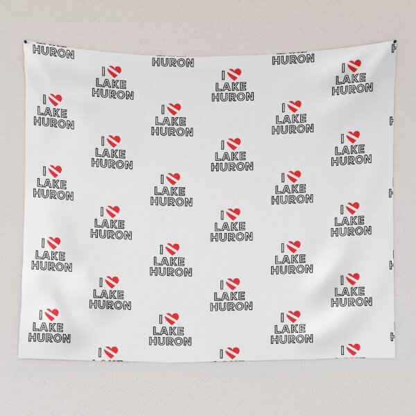 Item preview, I LOVE Lake Huron Scuba Diving Flag designed and sold by Nostraw.