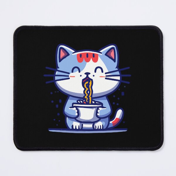 Item preview, Purrfectly Satisfying Cat Eating Noodles designed and sold by Colorful Dreams.