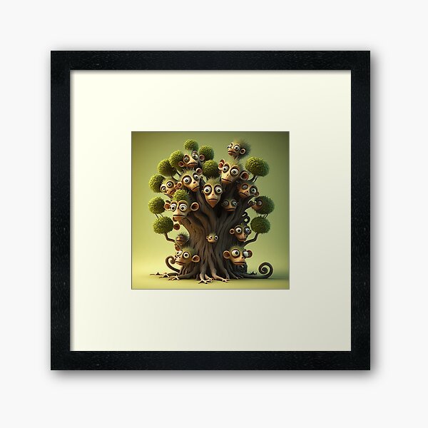Vista previa del artículo con la obra «Arbol de Monos Numero 1», diseñado y vendido por YourSpoty.
