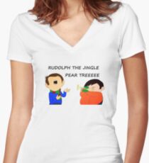 Rudolph the jingle pear tree Women's Fitted V-Neck T-Shirt