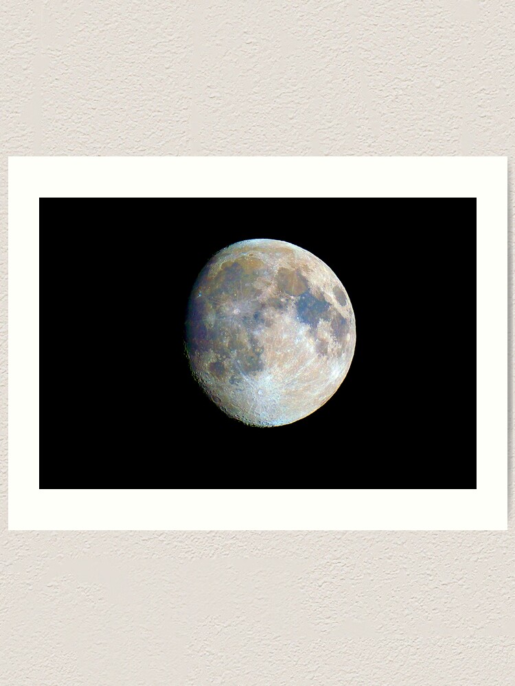 Alternate view of moon in colour Art Print