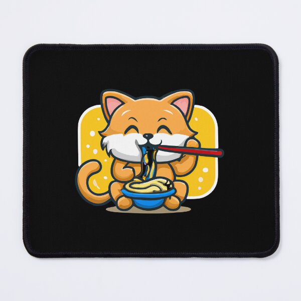 Item preview, kawaii cat eating noodles designed and sold by Colorful Dreams.