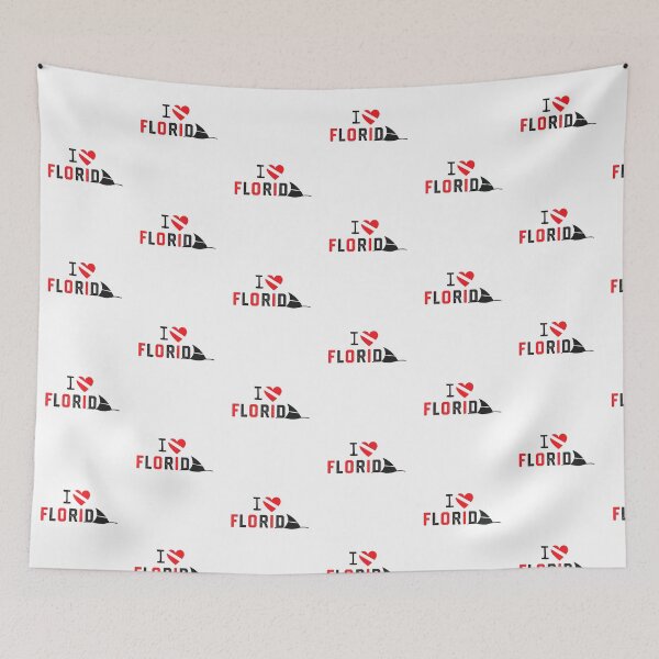 Item preview, I LOVE Florida Shark Scuba Flag designed and sold by Nostraw.