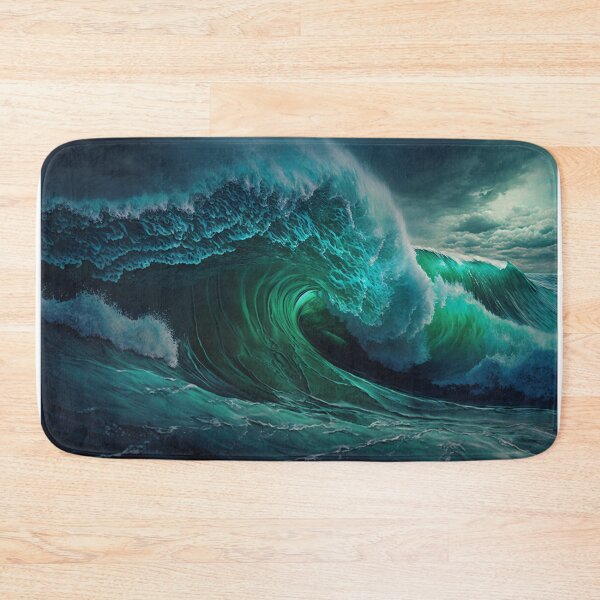 Item preview, Stormy Malachite Green Ocean designed and sold by tejaspawar.