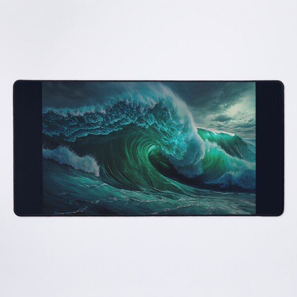 Item preview, Stormy Malachite Green Ocean designed and sold by tejaspawar.