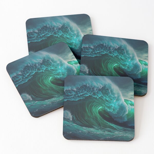 Item preview, Stormy Malachite Green Ocean designed and sold by tejaspawar.